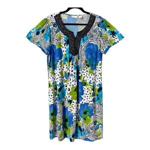 Kim Rogers Women’s Colorful Embellished FloralShift Dress Size 1X